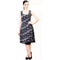 Sleeveless Print Crinkle Dress - Black and White
